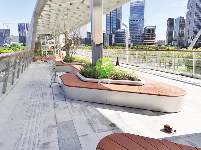 不銹鋼花池坐凳美化深圳前?？缃止珗@G9天橋城市戶外景觀